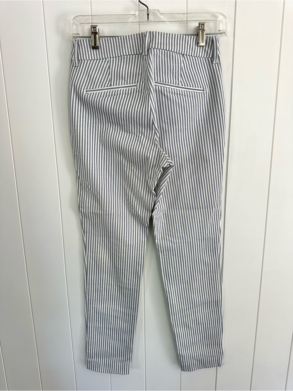 Old Navy Pixie High Rise Slim White and Navy Striped Pants - Picture 5 of 11